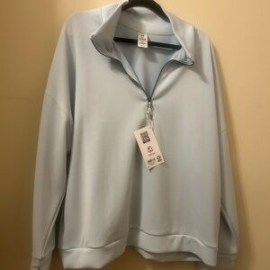 NWT- Member’s Mark Men Quarter-Zip Pullover in Light Blue. Size 3X